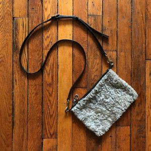 Kempton and Co Nottingham Shearling Black Leather Beige Tan Cream Over the Shoul